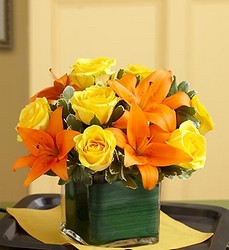Vibrant Rose and Lily Bouquet Flower Power, Florist Davenport FL